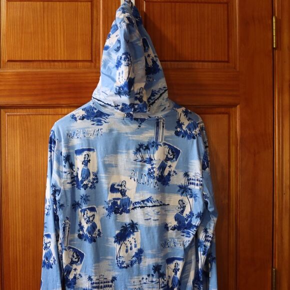 Polo Ralph Lauren Vintage Hawaiian Print Hoodie Medium Tropical Graphic - Picture 11 of 14